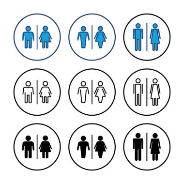 Tuvalet ikonu vektörü. Tuvalet ikon vektörü. Banyo tabelası. wc, tuvalet