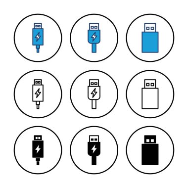 Usb simge vektörü. Flash disk simgesi vektörü