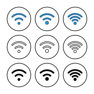 Wifi simge vektörü. Sinyal vektör simgesi. Kablosuz simge vektörü