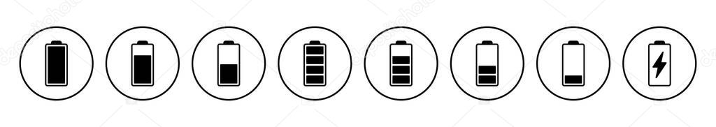 Battery vector icon. battery charge level. battery Charging icon