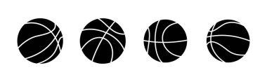Basketbol ikonu seti. Basketbol ikonu. Basketbol logo vektör simgesi
