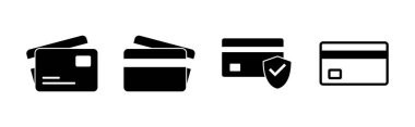 Kredi kartı simgesi seti. Kredi kartı ödeme simgesi vektörü