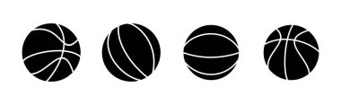 Basketbol ikonu seti. Basketbol ikonu. Basketbol logo vektör simgesi