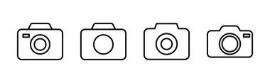 Kamera simgesi ayarlandı. Fotoğraf makinesi simgesi. kamera fotoğrafçılık simgesi.