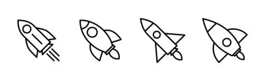 Roket ikonu hazır. Başlangıç simgesi vektörü. 