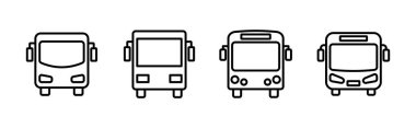 Otobüs simgesi seti. bus vektör simgesi