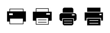 Yazdırma simgesi seti. yazıcı simgesi vektörü. 