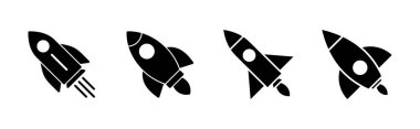 Roket ikonu hazır. Başlangıç simgesi vektörü. 