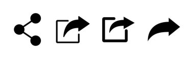 Paylaşım simgesi seti. Paylaşılan vektör simgesi
