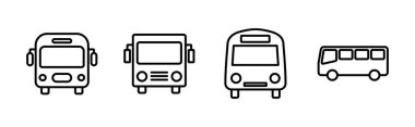 Otobüs simgesi seti. bus vektör simgesi