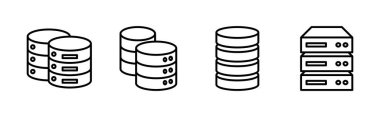 Veritabanı simgesi seti. veritabanı vektörü simgesi