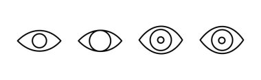Göz simgesi ayarlandı. Göz vektör simgesi. Bak ve Görüş simgesi. 