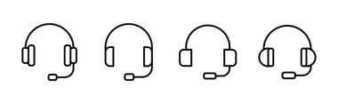Kulaklık ikonu ayarlandı. Headvector simgesi simgeleri