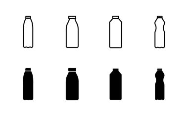 Şişe simgesi seti. şişe vektör simgesi