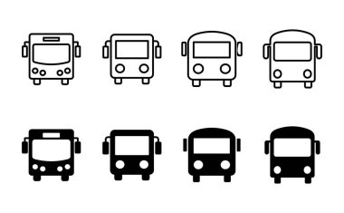 Otobüs simgesi seti. bus vektör simgesi