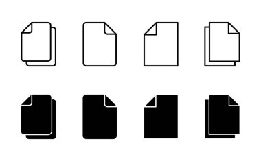 Belge simgesi ayarlandı. Kağıt ikonu. Dosya Simgesi