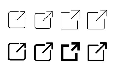 Dış bağlantı simgesi seti. bağlantı simgesi vektörü. hiper bağlantı sembolü