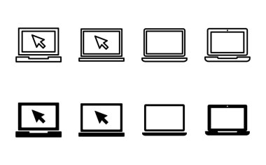 Dizüstü bilgisayar simgesi ayarlandı. bilgisayar simgesi vektörü