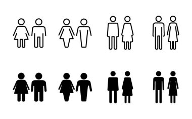 Erkek ve kadın ikonu seti. erkek ve kadın sembolü