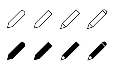 Kalem simgesi seti. kalem sembolü. Simge vektörünü düzenle