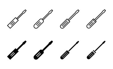 Tornavida simgesi seti. araçlar simgesi vektörü