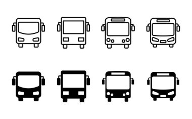 Otobüs simgesi seti. bus vektör simgesi