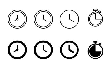 Saat simgesi ayarlandı. Zaman simgesi vektörü. simge simgesini izle