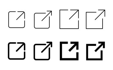 Dış bağlantı simgesi seti. bağlantı simgesi vektörü. hiper bağlantı sembolü