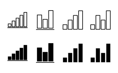 Büyüyen grafik simgesi seti. Grafik simgesi. diyagram simgesi