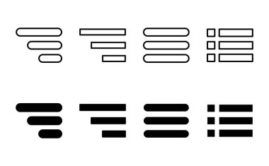 Menü Simgesi ayarlandı. Web menü simgesi. Hamburger menüsü sembolü