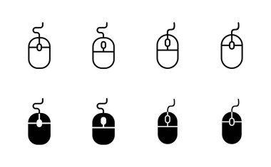Fare simgesi seti. Simge vektörüne tıklayın. işaretleyici simgesi vektörü.