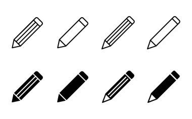 Kalem simgesi seti. kalem sembolü. Simge vektörünü düzenle