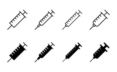 Şırınga ikonu hazır. enjeksiyon simgesi vektörü.