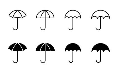 Şemsiye simgesi seti. şemsiye işareti simgesi
