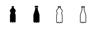 Şişe simgesi seti. şişe vektör simgesi