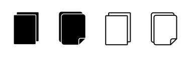 Belge simgesi ayarlandı. Kağıt ikonu. Dosya Simgesi