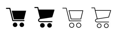 Alışveriş ikonu seti. Alışveriş arabası ikonu. Trolley simge vektörü