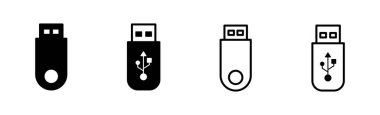 Usb simgesi ayarlandı. Flash disk simgesi vektörü