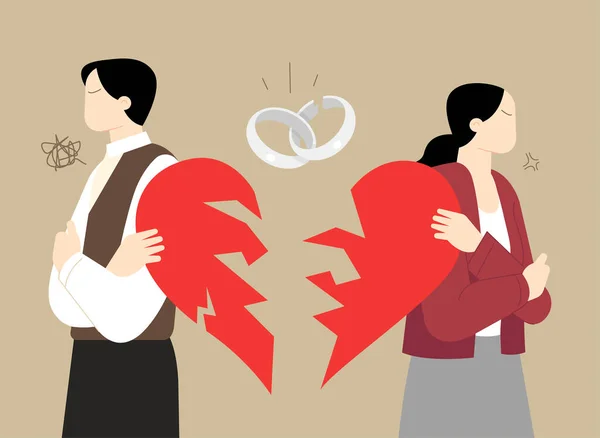 Broken Relationship Concept Vector Illustration — Stock Vector