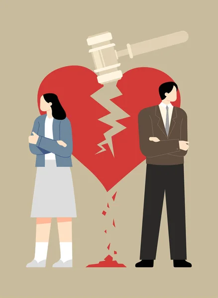 Broken Relationship Concept Vector Illustration — Stock Vector