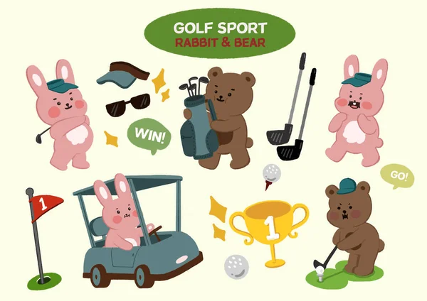 Golfe Esporte Conceito Vetor Ilustração — Vetor de Stock