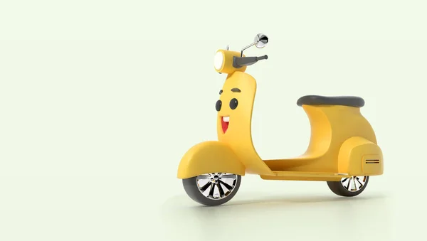 Cute Rendered Transport Scooter Character — Stock Photo, Image