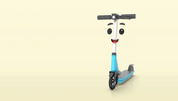Sevimli Taşınabilir Elektrikli Scooter Karakteri — Stok fotoğraf