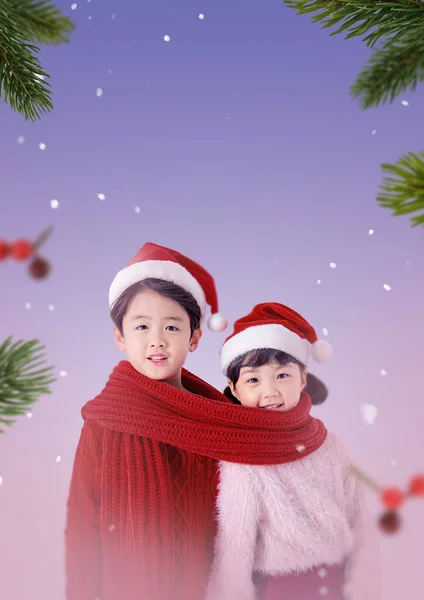 亚洲韩国儿童圣诞节的概念 — 图库照片