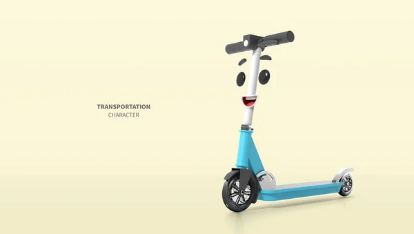 Милий Візуалізований Транспортний Електричний Скутер Символ — стокове фото