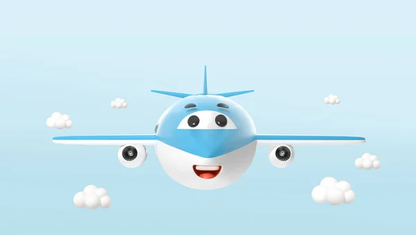 Cute Renderowane Charakter Samolotu Transportowego — Zdjęcie stockowe
