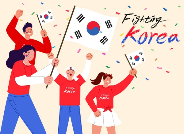 Fighting Korea Vector Illustration — Stock Vector