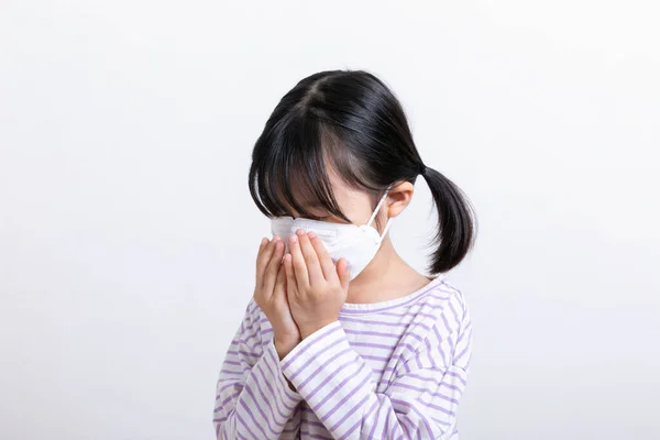Asian Korean Child Coughing — Stock Photo, Image