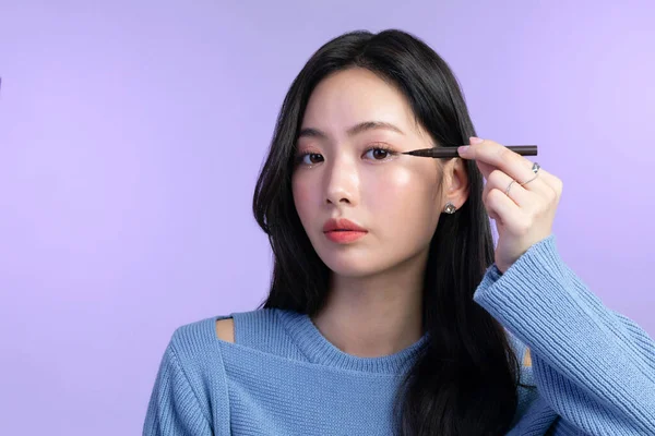 한국의 아름다운 스튜디오 피부의아름다움 화장품 눈꺼풀을 — 스톡 사진