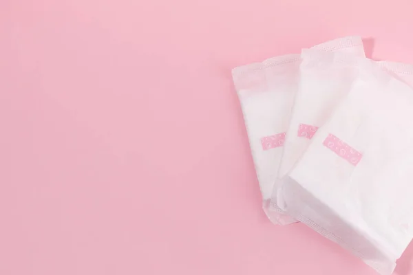 Mulher Produtos Menstruais Almofadas Sanitárias — Fotografia de Stock
